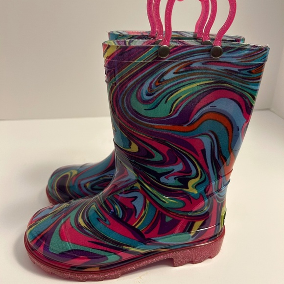 Western Chief Swirly Light Up Rain Boots for Girls Size 12 Outdoor! - Picture 5 of 8
